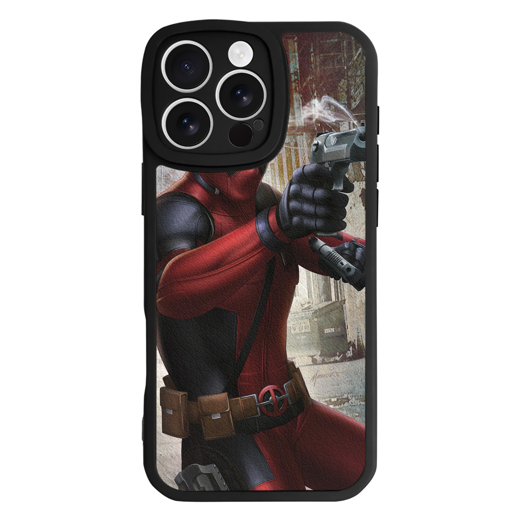 （画像用） Deadpool デッドプール 【iPhone 16シリーズ対応】シリコンスマホケース（レザー調） 材質：シリコン